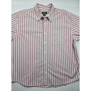 Eddie Bauer Men's XXL Striped‎ Button Up Shirt Short Sleeve Relaxed Fit